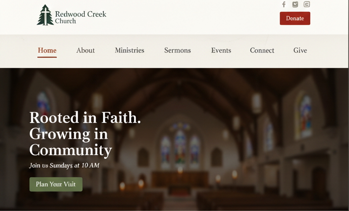 Church Website Example